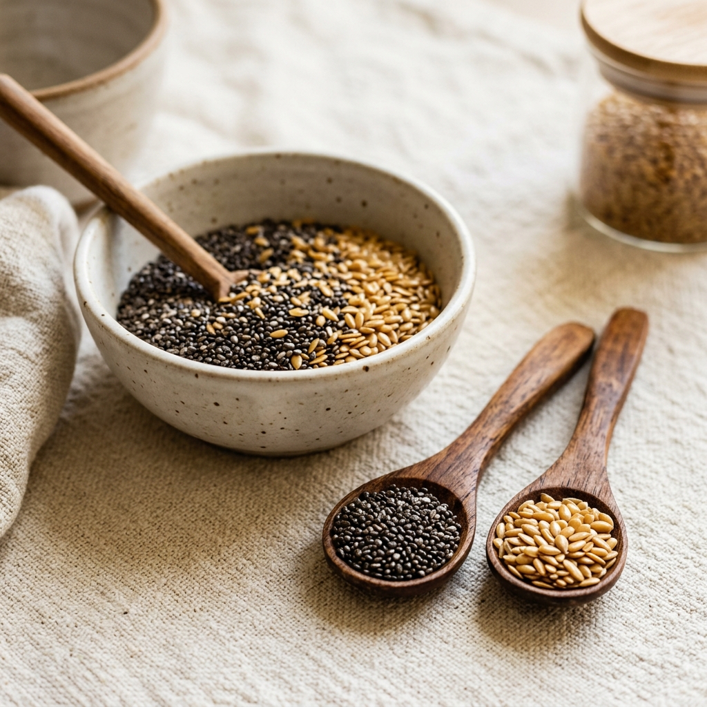 Organic Chia Seeds and Golden Flax Seeds